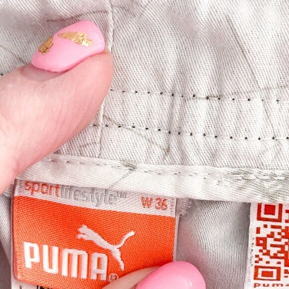 Puma Sport Style Shorts Flat Front Gray Black Hybrid Men's Size 36 - Picture 5 of 11